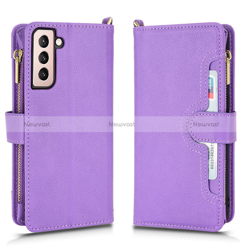 Leather Case Stands Flip Cover Holder BY2 for Samsung Galaxy S22 Plus 5G