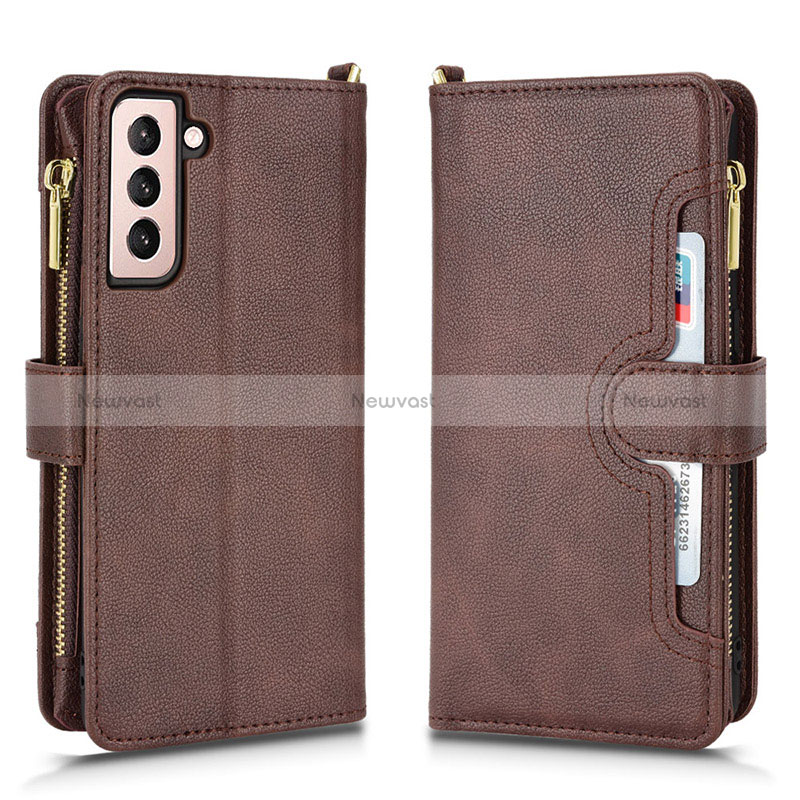 Leather Case Stands Flip Cover Holder BY2 for Samsung Galaxy S22 Plus 5G