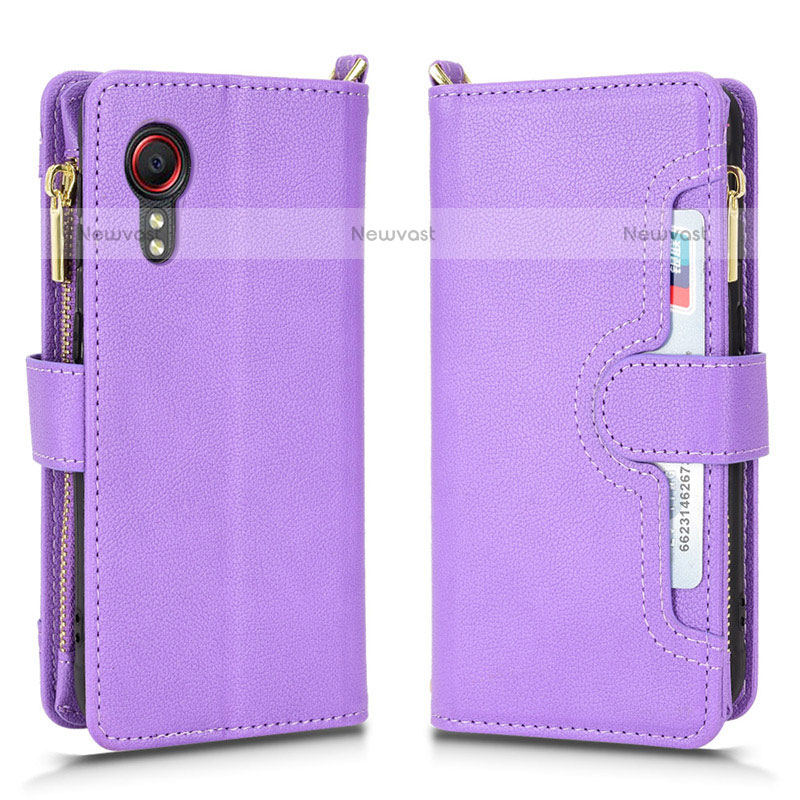 Leather Case Stands Flip Cover Holder BY2 for Samsung Galaxy XCover 5 SM-G525F