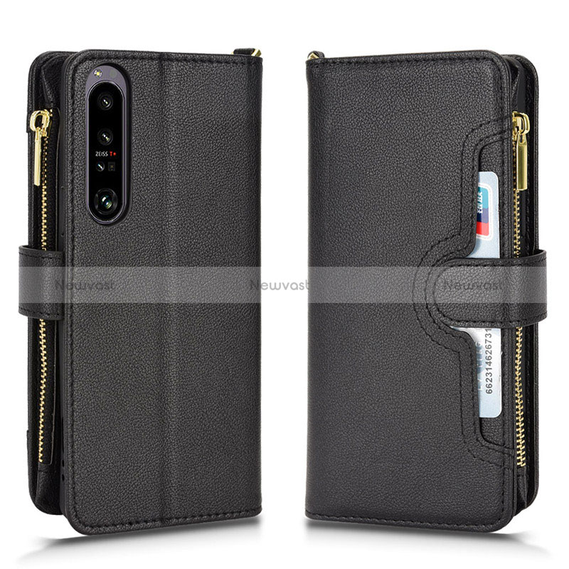 Leather Case Stands Flip Cover Holder BY2 for Sony Xperia 1 IV