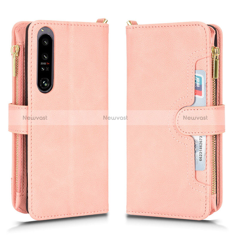 Leather Case Stands Flip Cover Holder BY2 for Sony Xperia 1 IV