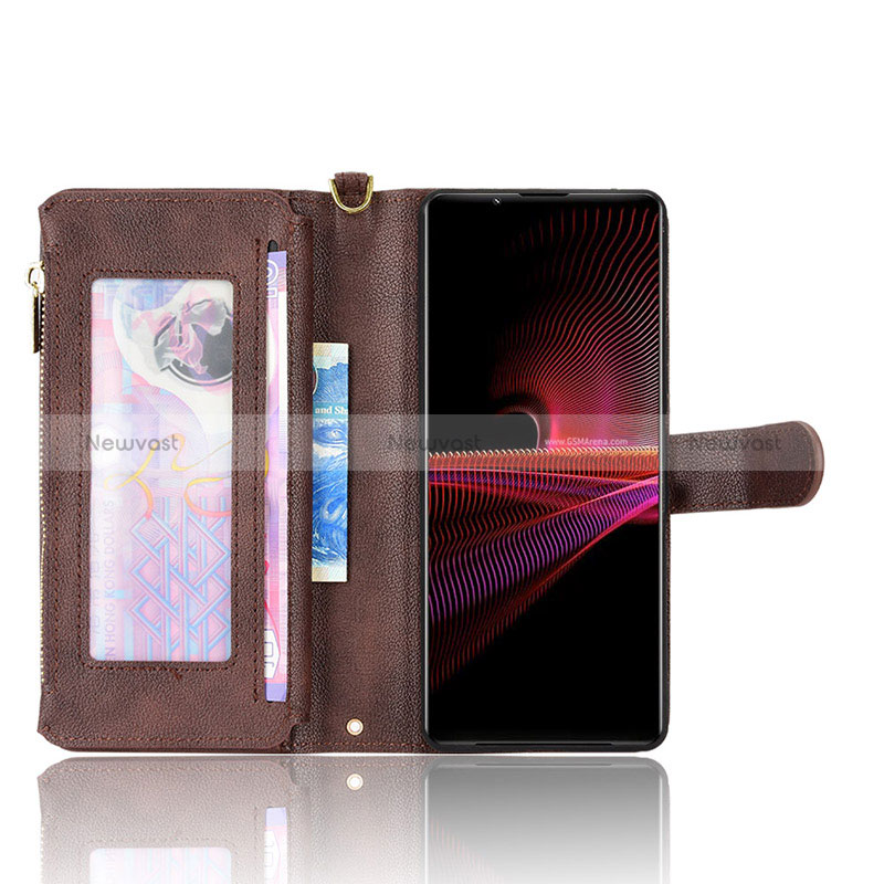 Leather Case Stands Flip Cover Holder BY2 for Sony Xperia 1 IV