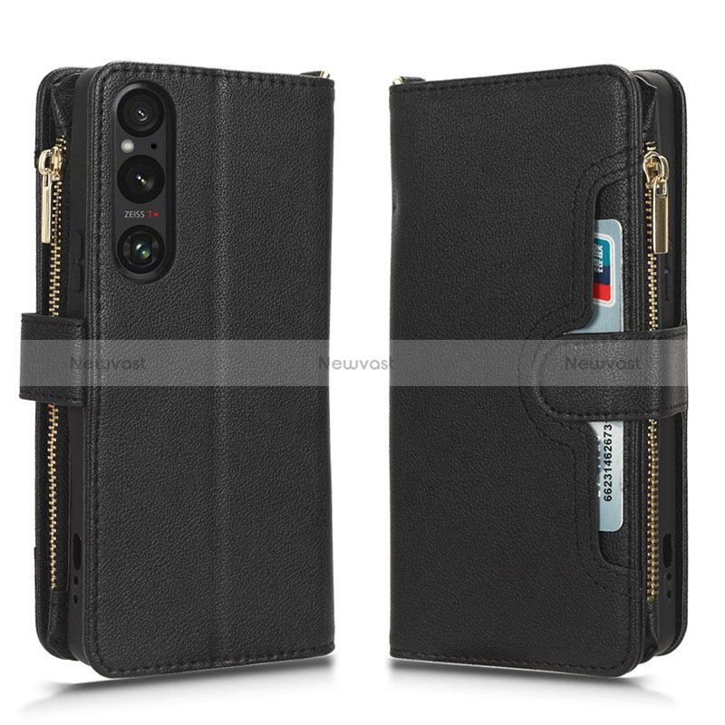 Leather Case Stands Flip Cover Holder BY2 for Sony Xperia 1 V