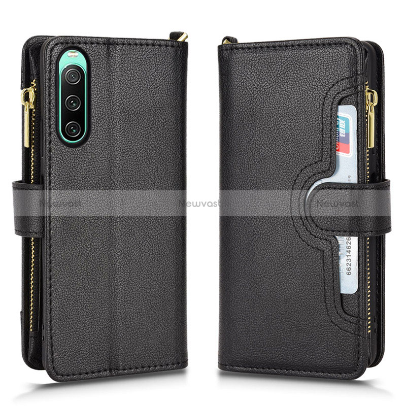 Leather Case Stands Flip Cover Holder BY2 for Sony Xperia 10 IV SO-52C