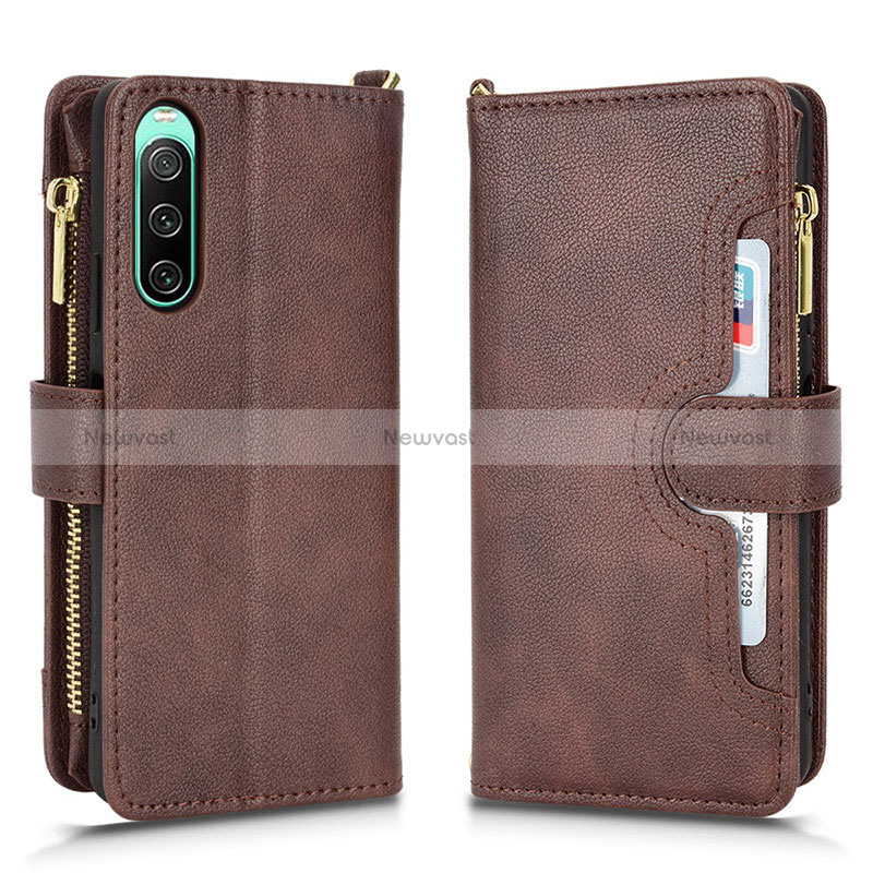 Leather Case Stands Flip Cover Holder BY2 for Sony Xperia 10 IV SO-52C