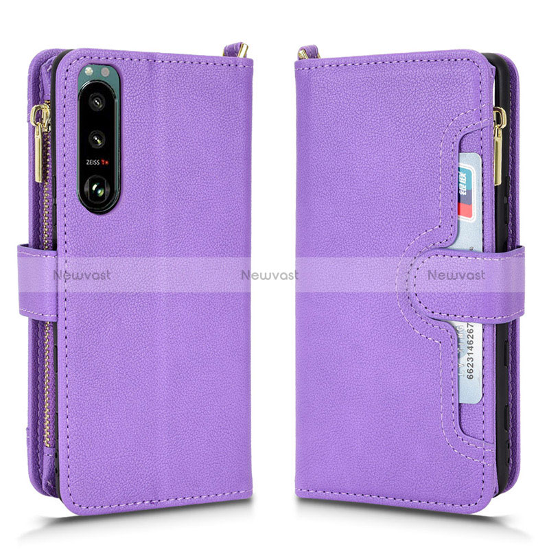 Leather Case Stands Flip Cover Holder BY2 for Sony Xperia 5 III