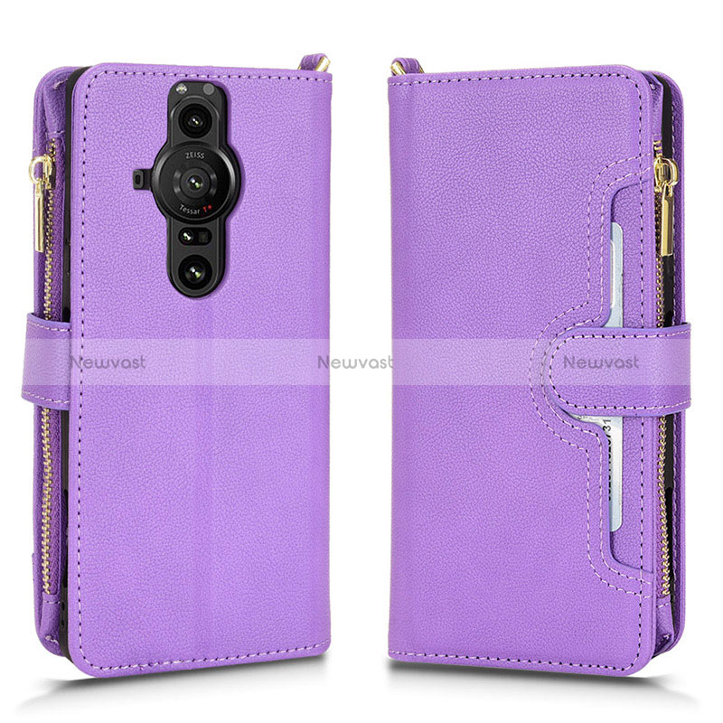 Leather Case Stands Flip Cover Holder BY2 for Sony Xperia PRO-I