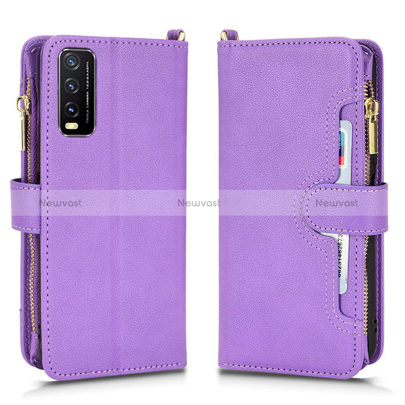 Leather Case Stands Flip Cover Holder BY2 for Vivo Y12A