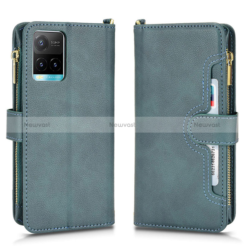 Leather Case Stands Flip Cover Holder BY2 for Vivo Y21G