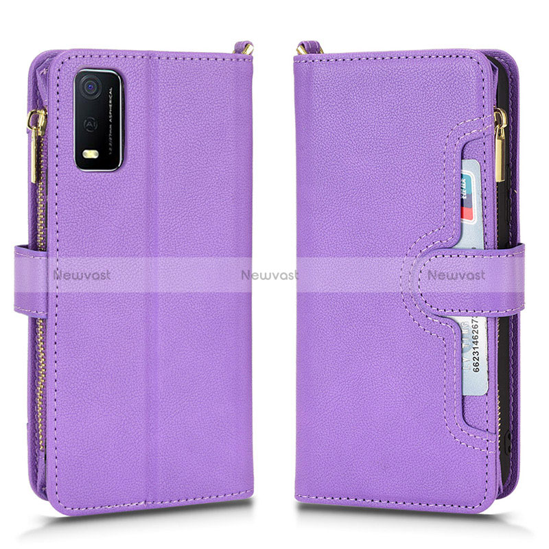 Leather Case Stands Flip Cover Holder BY2 for Vivo Y3s (2021)