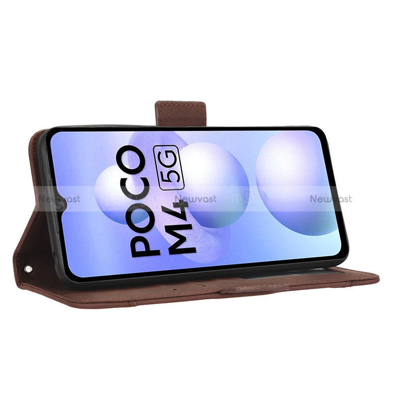 Leather Case Stands Flip Cover Holder BY2 for Xiaomi Poco M4 5G