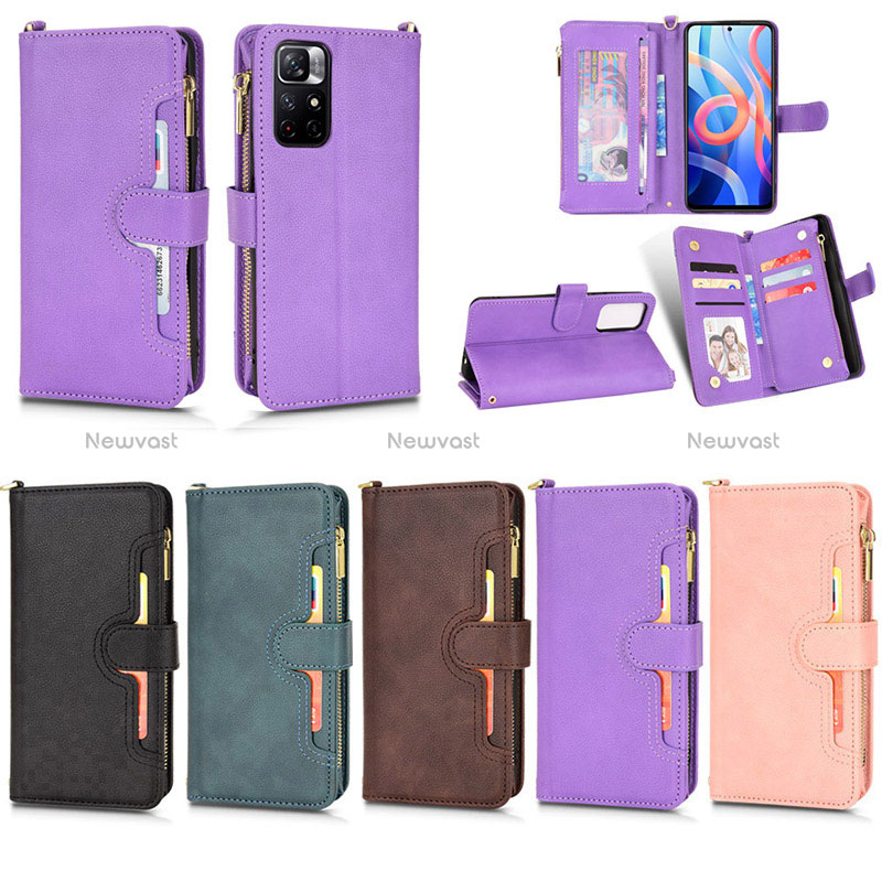 Leather Case Stands Flip Cover Holder BY2 for Xiaomi Poco M4 Pro 5G