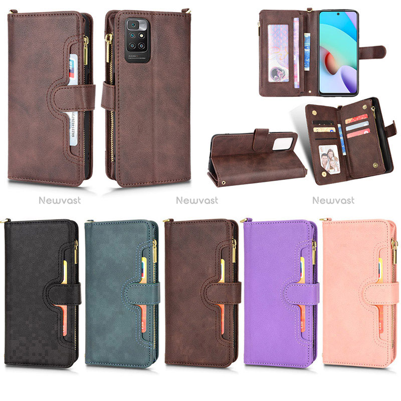 Leather Case Stands Flip Cover Holder BY2 for Xiaomi Redmi 10 (2022)