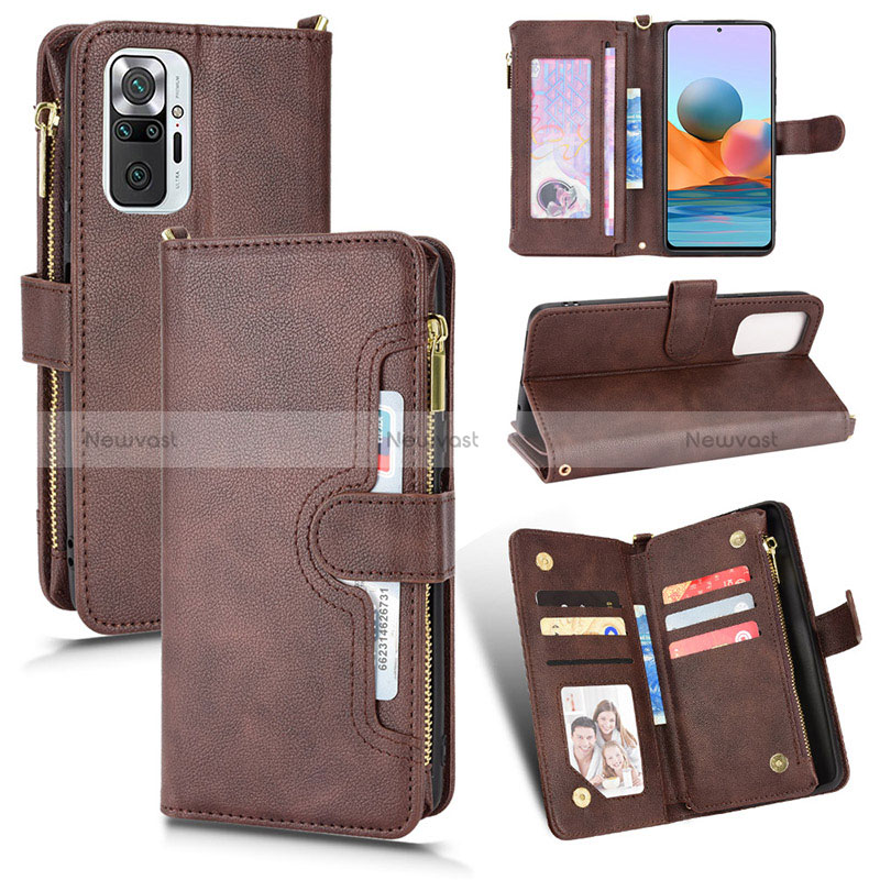 Leather Case Stands Flip Cover Holder BY2 for Xiaomi Redmi Note 10 Pro 4G