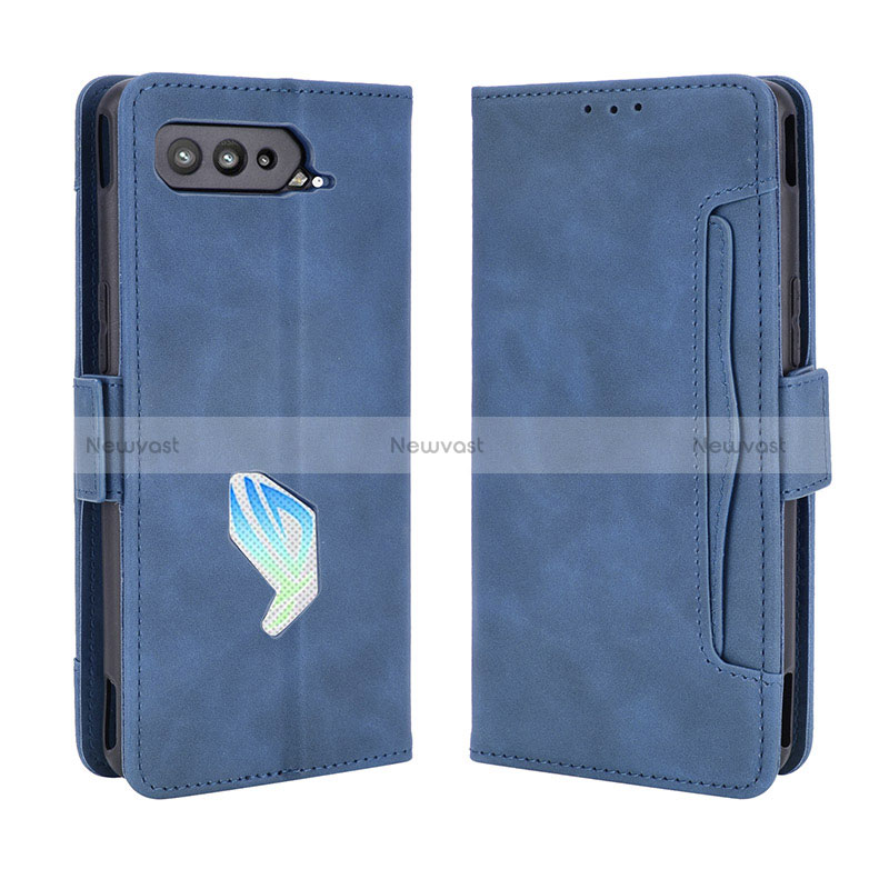 Leather Case Stands Flip Cover Holder BY3 for Asus ROG Phone 5s Blue