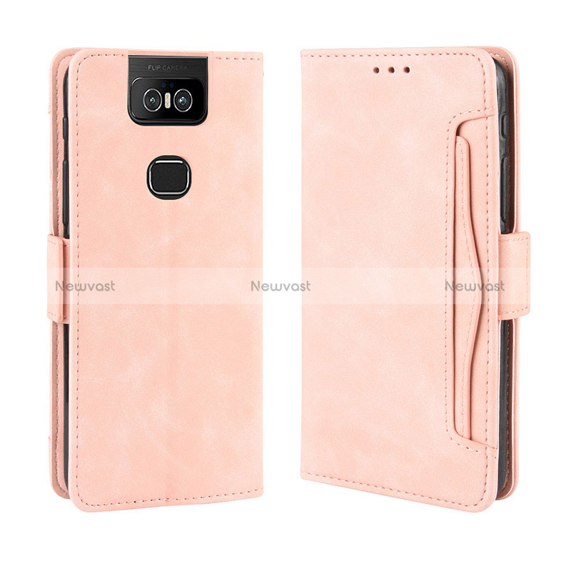 Leather Case Stands Flip Cover Holder BY3 for Asus Zenfone 6 ZS630KL