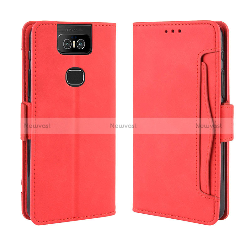 Leather Case Stands Flip Cover Holder BY3 for Asus Zenfone 6 ZS630KL