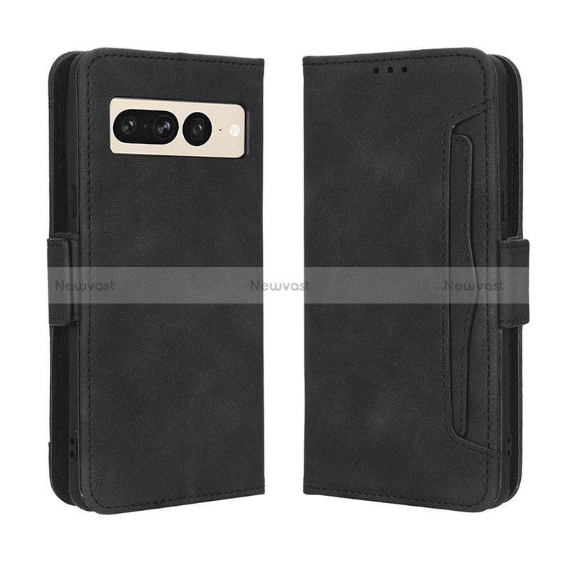 Leather Case Stands Flip Cover Holder BY3 for Google Pixel 7 Pro 5G Black