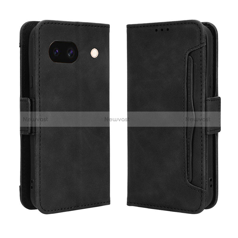 Leather Case Stands Flip Cover Holder BY3 for Google Pixel 8a 5G Black