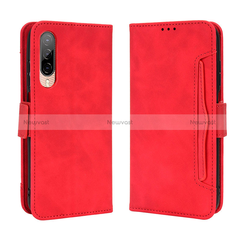 Leather Case Stands Flip Cover Holder BY3 for HTC Desire 22 Pro 5G Red