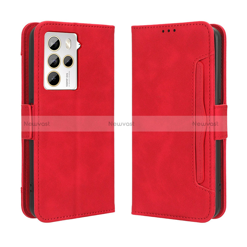 Leather Case Stands Flip Cover Holder BY3 for HTC U23 5G Red