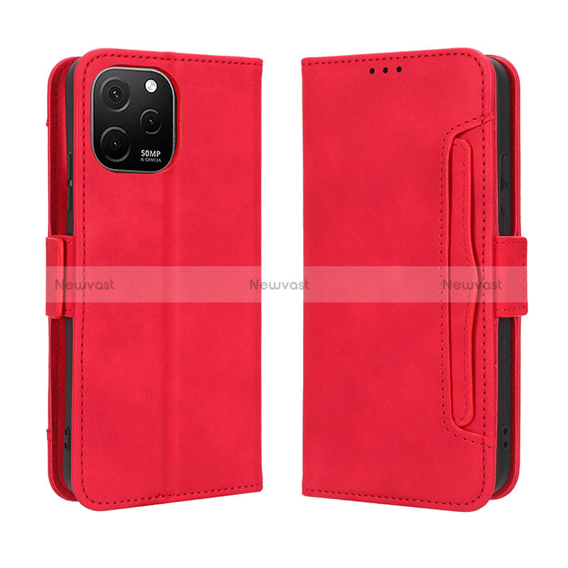 Leather Case Stands Flip Cover Holder BY3 for Huawei Enjoy 50z Red