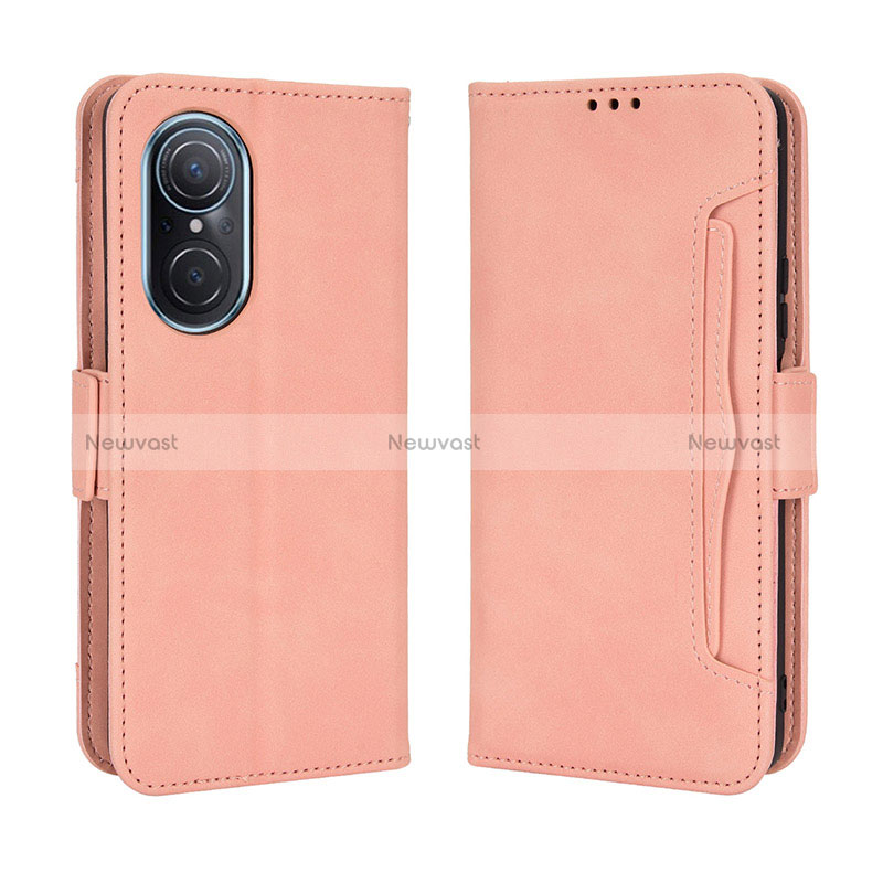 Leather Case Stands Flip Cover Holder BY3 for Huawei Honor 50 SE 5G Pink