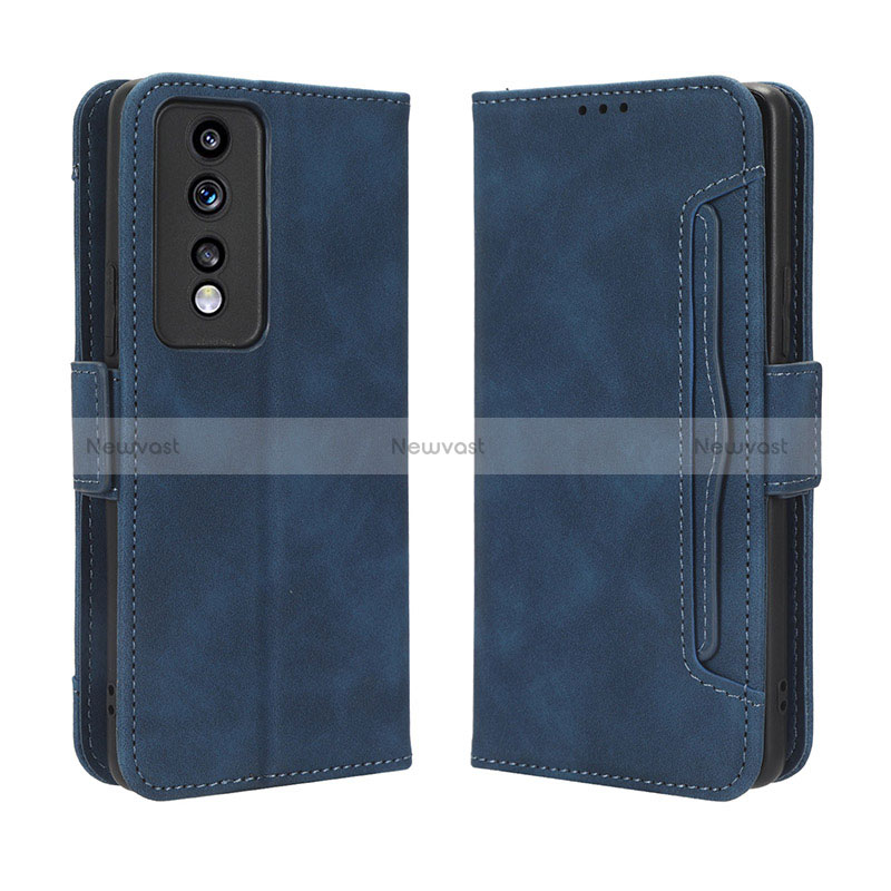 Leather Case Stands Flip Cover Holder BY3 for Huawei Honor 80 GT 5G Blue