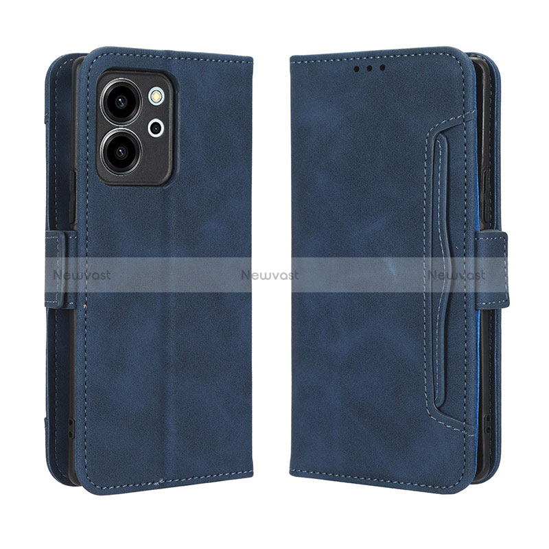 Leather Case Stands Flip Cover Holder BY3 for Huawei Honor 80 SE 5G Blue