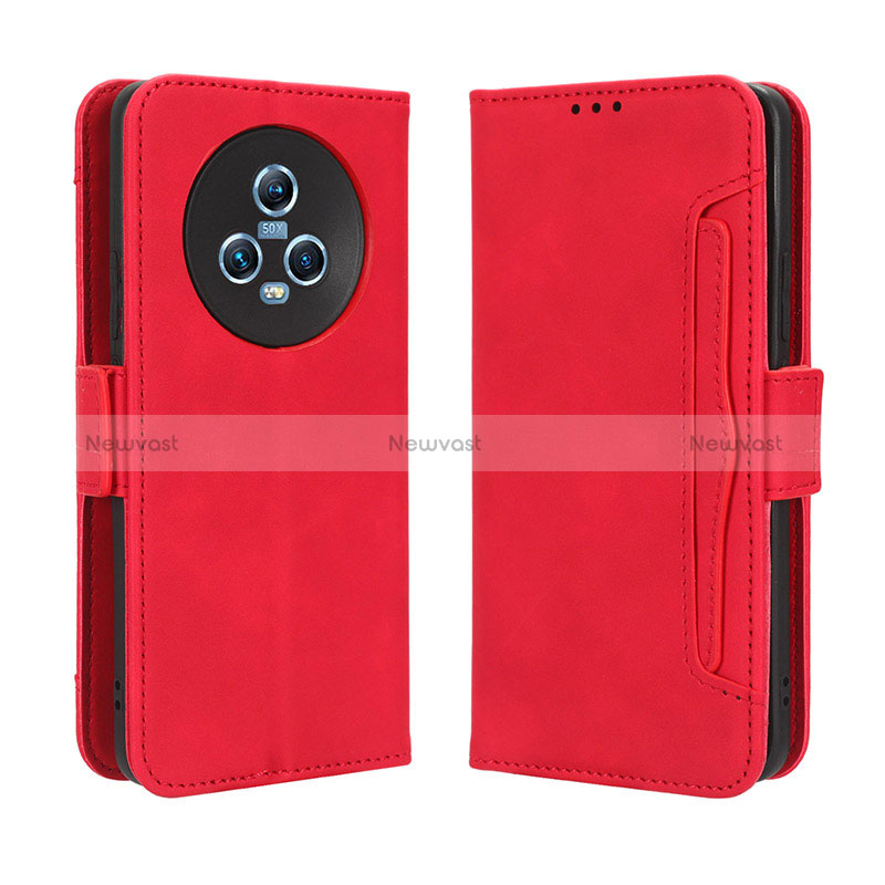 Leather Case Stands Flip Cover Holder BY3 for Huawei Honor Magic5 5G Red