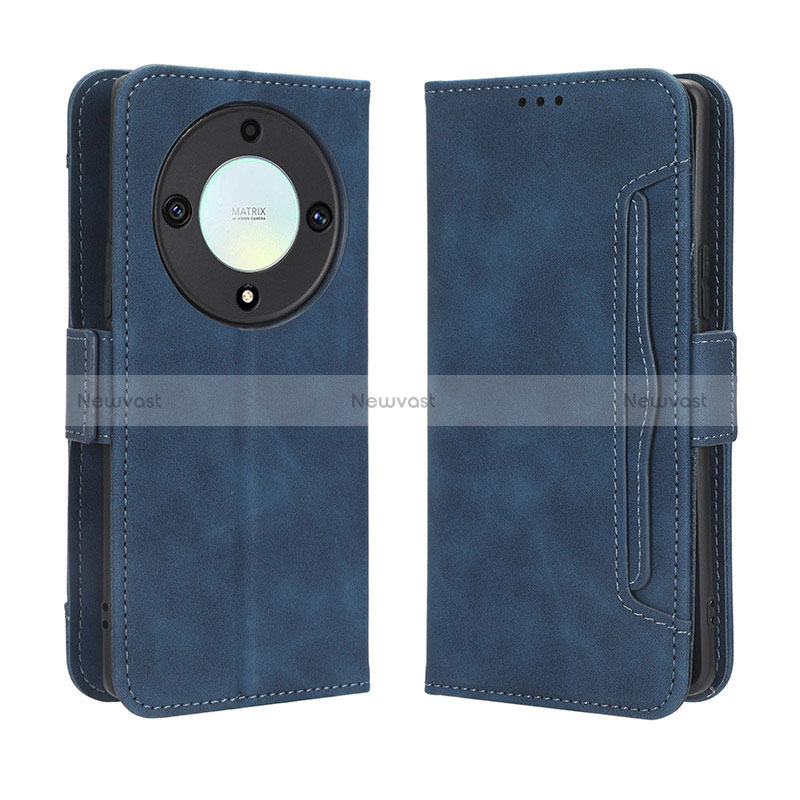 Leather Case Stands Flip Cover Holder BY3 for Huawei Honor Magic5 Lite 5G Blue