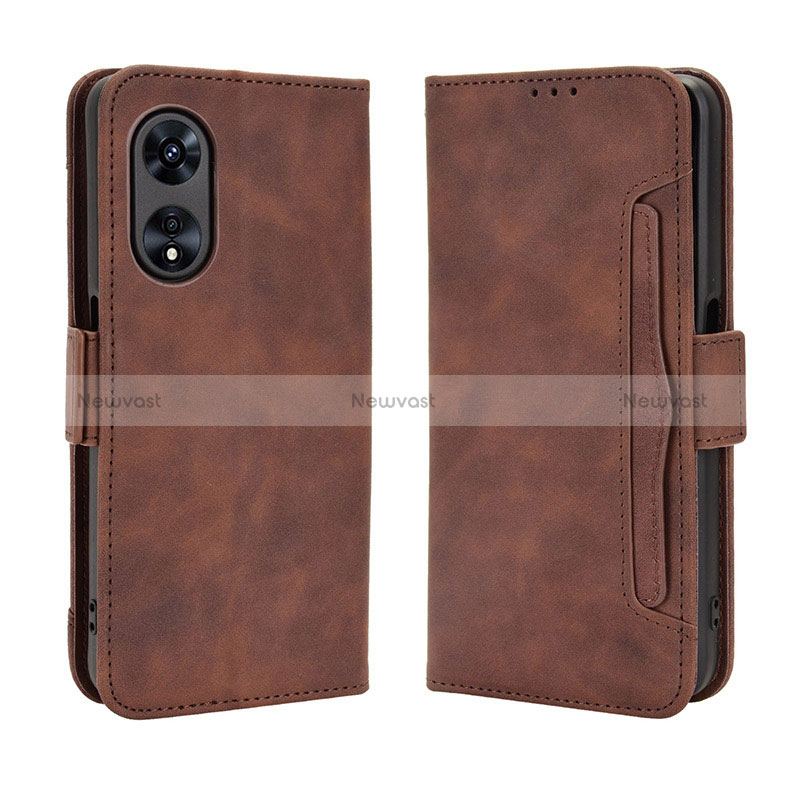 Leather Case Stands Flip Cover Holder BY3 for Huawei Honor X5 Plus Brown