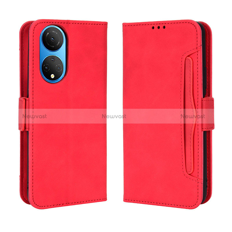 Leather Case Stands Flip Cover Holder BY3 for Huawei Honor X7 Red