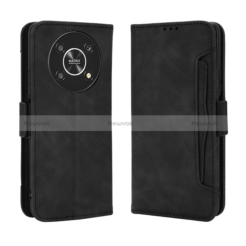 Leather Case Stands Flip Cover Holder BY3 for Huawei Honor X9 5G Black