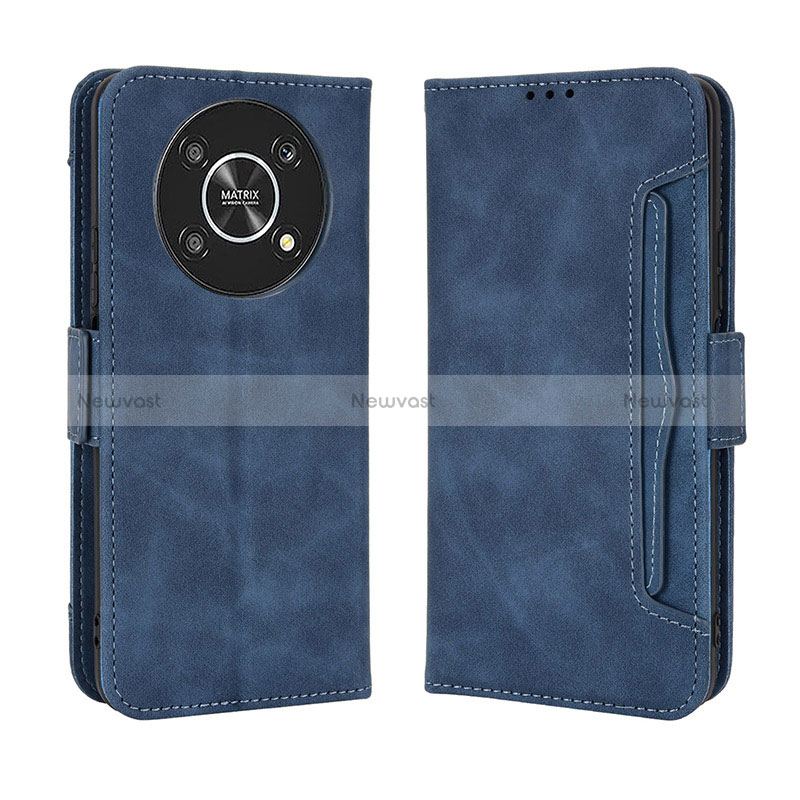 Leather Case Stands Flip Cover Holder BY3 for Huawei Honor X9 5G Blue