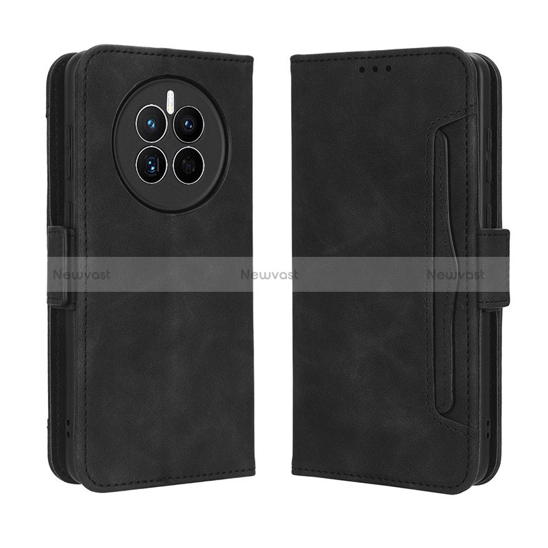 Leather Case Stands Flip Cover Holder BY3 for Huawei Mate 50E Black