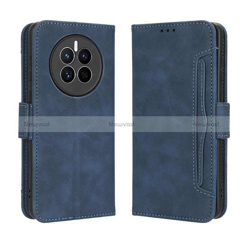 Leather Case Stands Flip Cover Holder BY3 for Huawei Mate 50E Blue