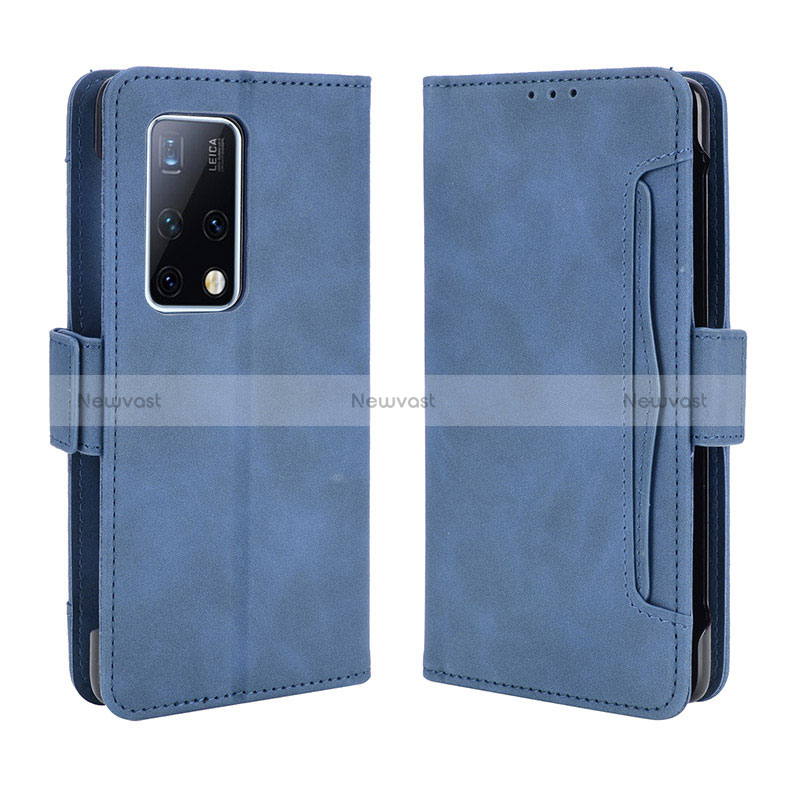 Leather Case Stands Flip Cover Holder BY3 for Huawei Mate X2 Blue