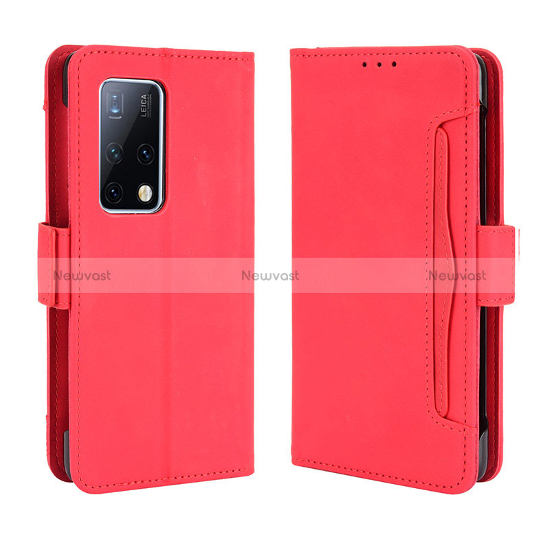 Leather Case Stands Flip Cover Holder BY3 for Huawei Mate X2 Red