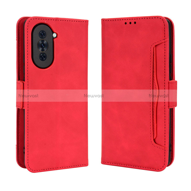 Leather Case Stands Flip Cover Holder BY3 for Huawei Nova 10 Red