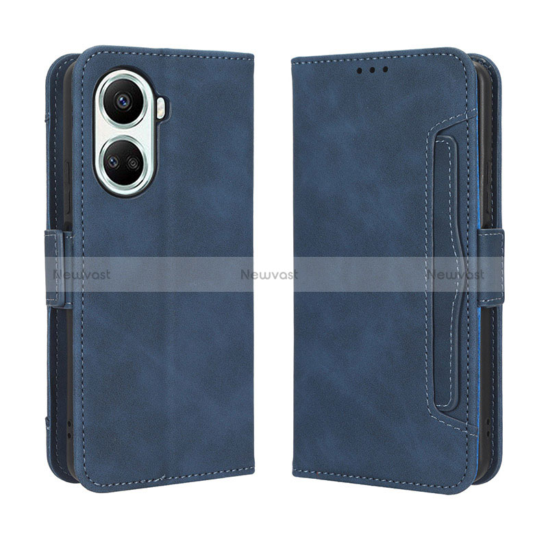 Leather Case Stands Flip Cover Holder BY3 for Huawei Nova 10 SE Blue