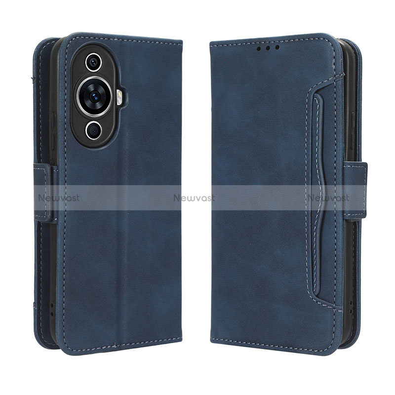 Leather Case Stands Flip Cover Holder BY3 for Huawei Nova 11 Blue