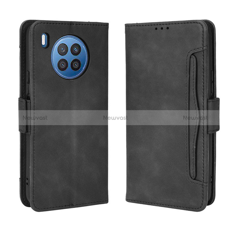 Leather Case Stands Flip Cover Holder BY3 for Huawei Nova 8i Black