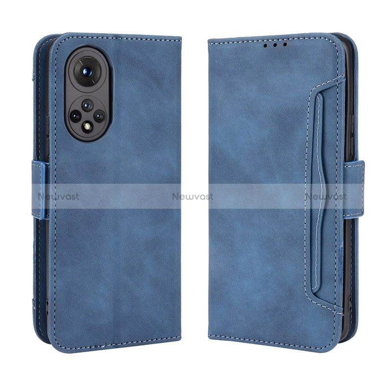 Leather Case Stands Flip Cover Holder BY3 for Huawei Nova 9 Blue