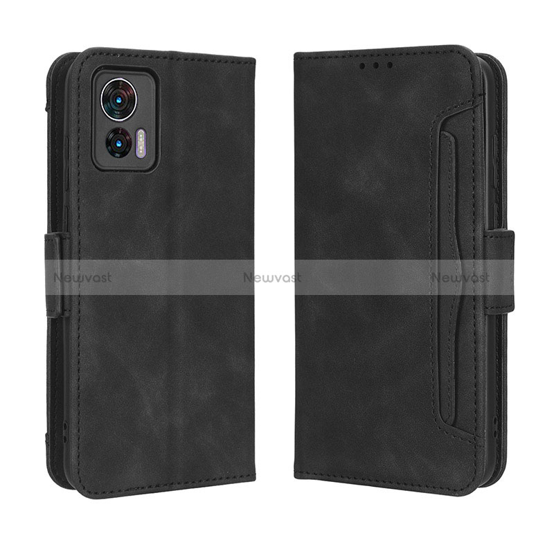 Leather Case Stands Flip Cover Holder BY3 for Motorola Moto Edge 30 Lite 5G Black