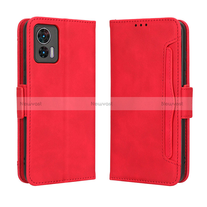 Leather Case Stands Flip Cover Holder BY3 for Motorola Moto Edge 30 Lite 5G Red