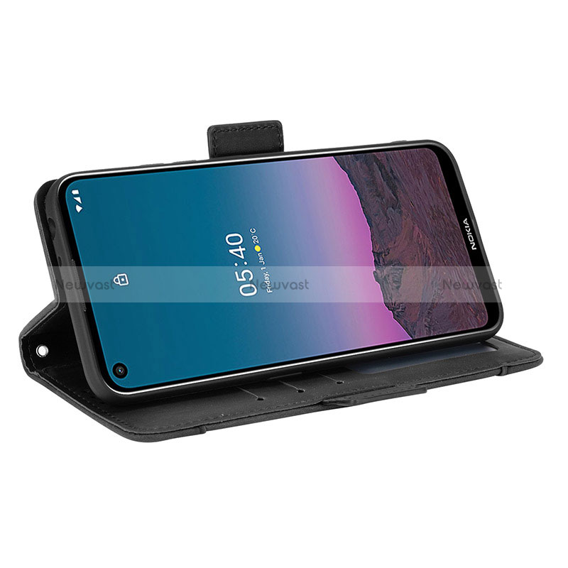 Leather Case Stands Flip Cover Holder BY3 for Nokia 5.4