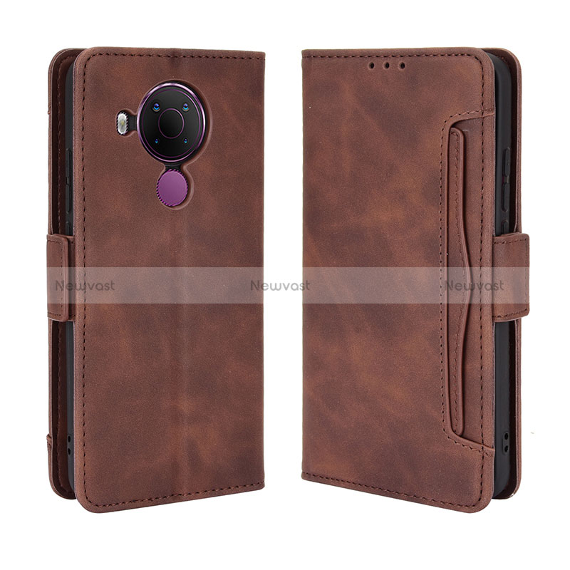 Leather Case Stands Flip Cover Holder BY3 for Nokia 5.4