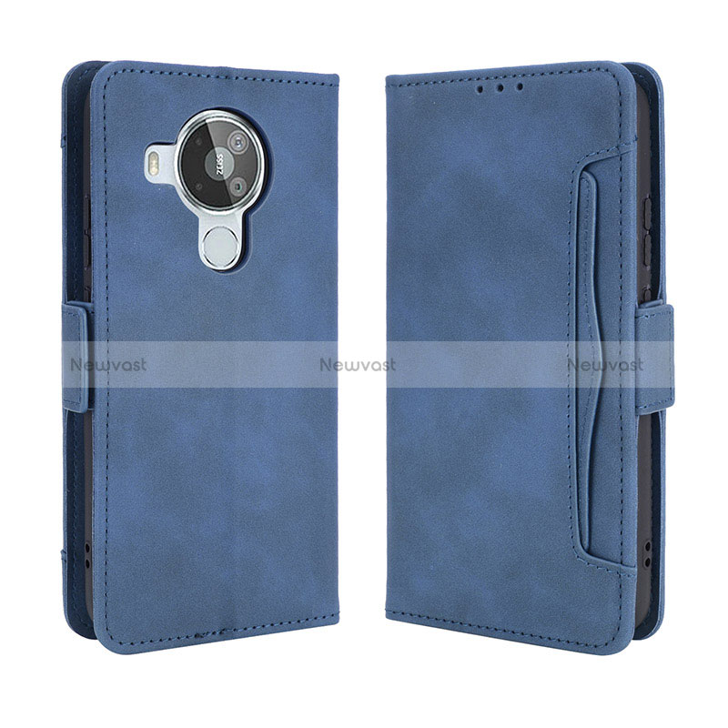 Leather Case Stands Flip Cover Holder BY3 for Nokia 7.3 Blue