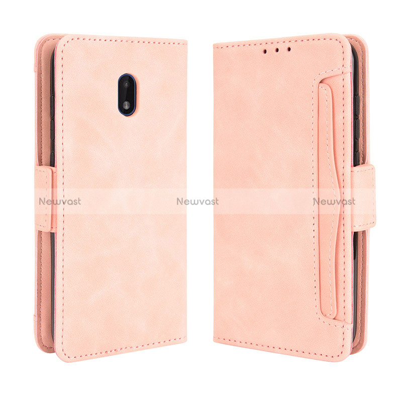 Leather Case Stands Flip Cover Holder BY3 for Nokia C01 Plus Pink